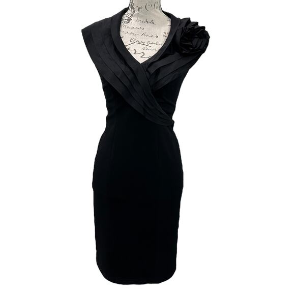 90s Tadashi Halter Cocktail Dress in Black - Picture 2 of 7